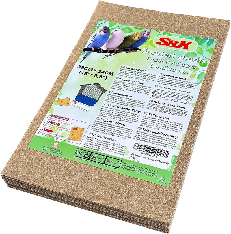 SX Gravel Paper for Bird Cage 30-Pack 15" x 9.5" Bird Cage Liners Disposable for Enhanced Hygiene and Bird Health - Image 1